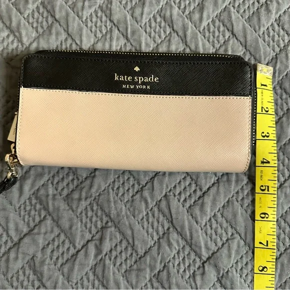 Kate Spade Colorblock Large Continental Wallet Back Beige New - Picture 7 of 8